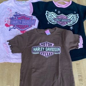 Lot of 3 girls Harley-Davidson shirts size small (5-6)